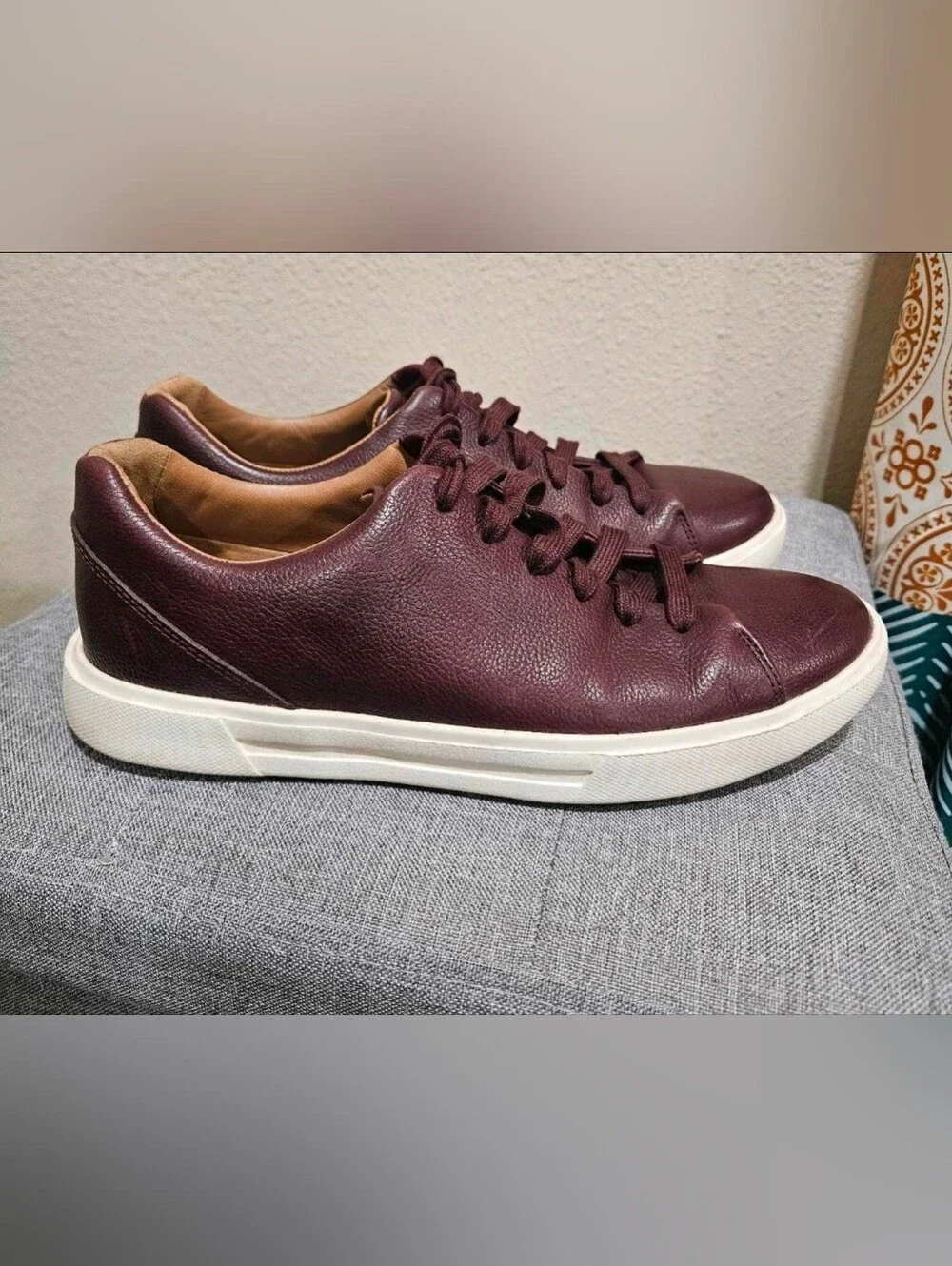 Clarks Un Costa Lace sneakers in ox-blood leather
